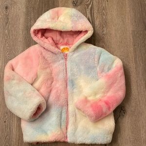 Rainbow Color Fur Girls Jacket size 5